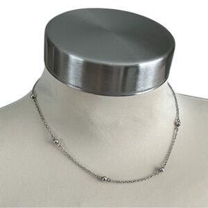Dainty Silver Ball Necklace